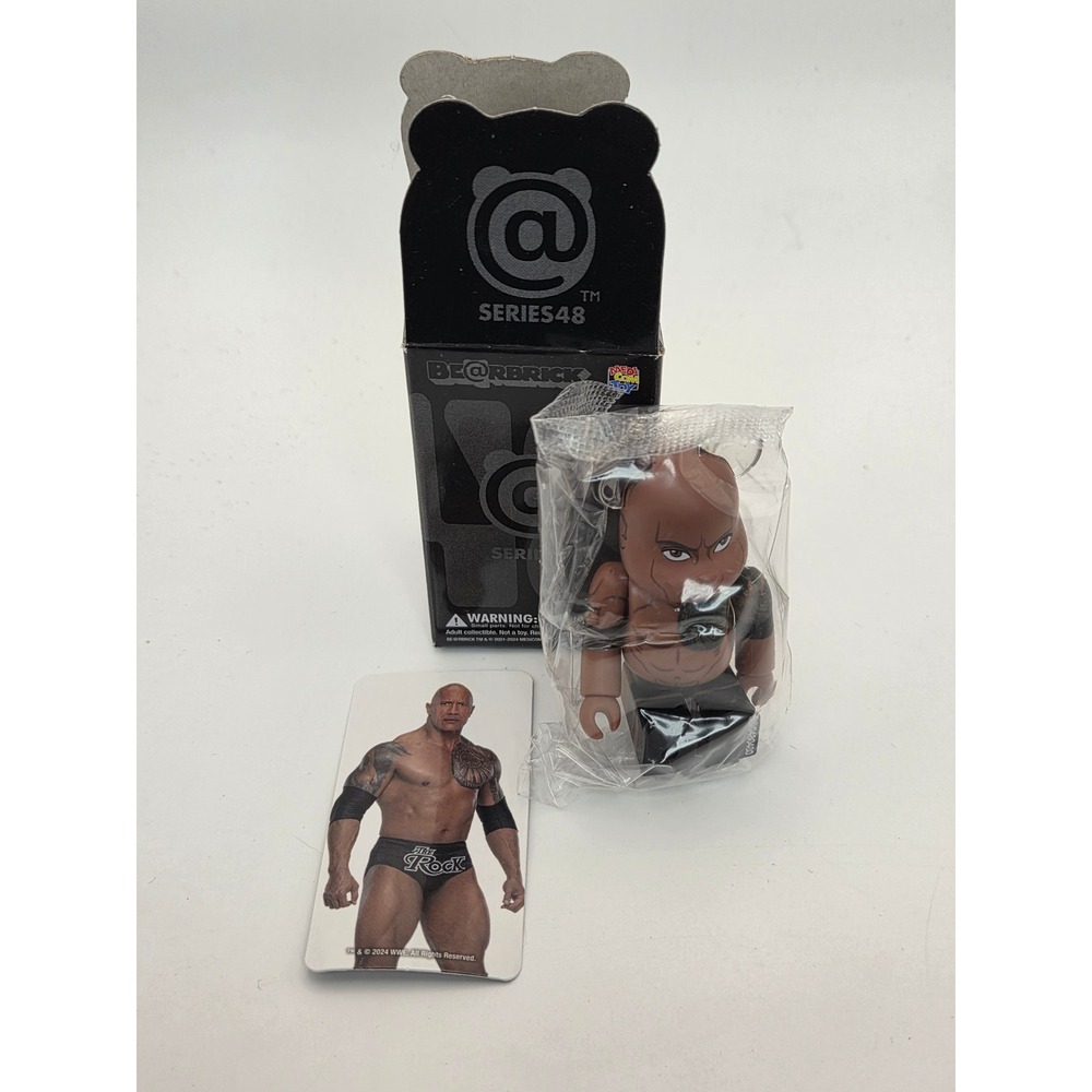 Medicom Toy Bearbrick Series 48 The Rock WWE Artist 100% Figure Sealed with Card